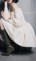 Hotaru Chic Off-Shoulder Pleated Mini Dress