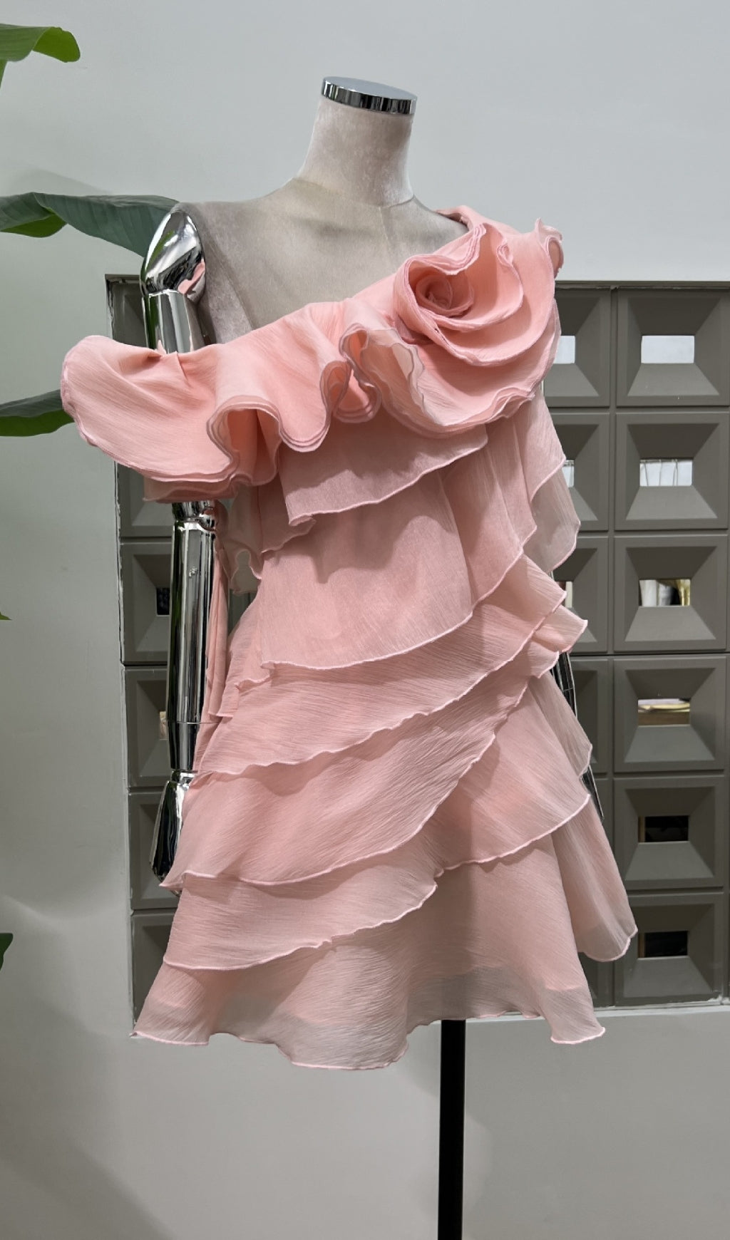 Erin Goddess Bloom Ruffle Mini Dress