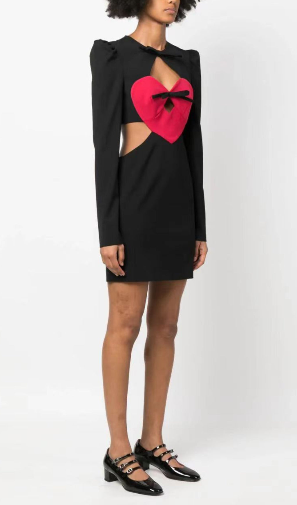 Love Struck Red Heart Cutout Mini Dress