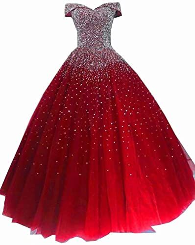 Vestido de fiesta glamuroso con lentejuelas y hombros descubiertos, estilo corazón 