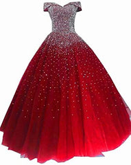 Vestido de fiesta glamuroso con lentejuelas y hombros descubiertos, estilo corazón 