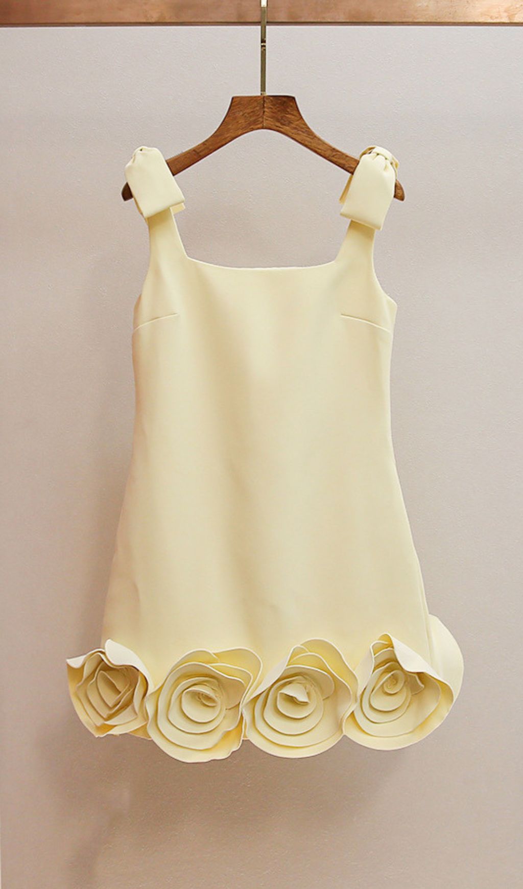 Havily Chic Yellow 3D Rosette Mini Dress