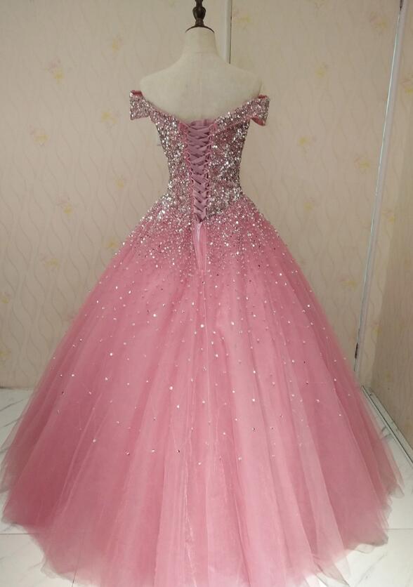 Vestido de fiesta glamuroso con lentejuelas y hombros descubiertos, estilo corazón 