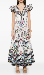 Hanson Vibrant Bohemian V-Neck Maxi Dress