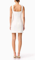 Glison Black 3D Flower Embellished Mini Dress