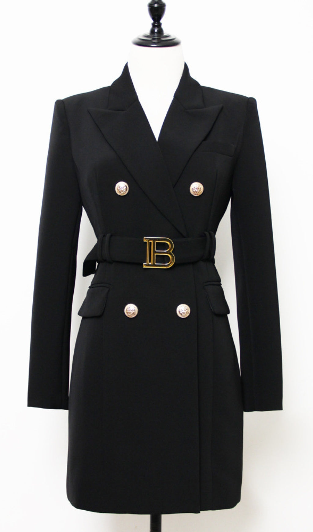 Aasia Black Double-Breasted Blazer Mini Dress