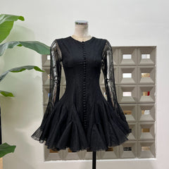 Ina Black Lace Mini Dress