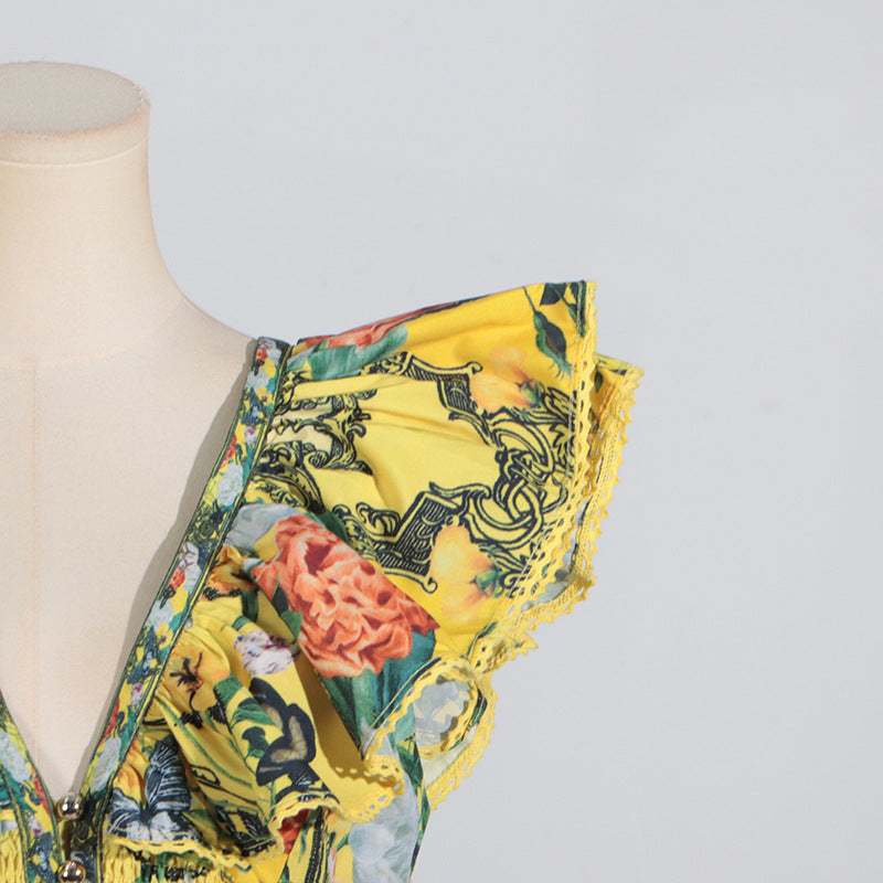 Cortez Floral Ruffle Mini Dress