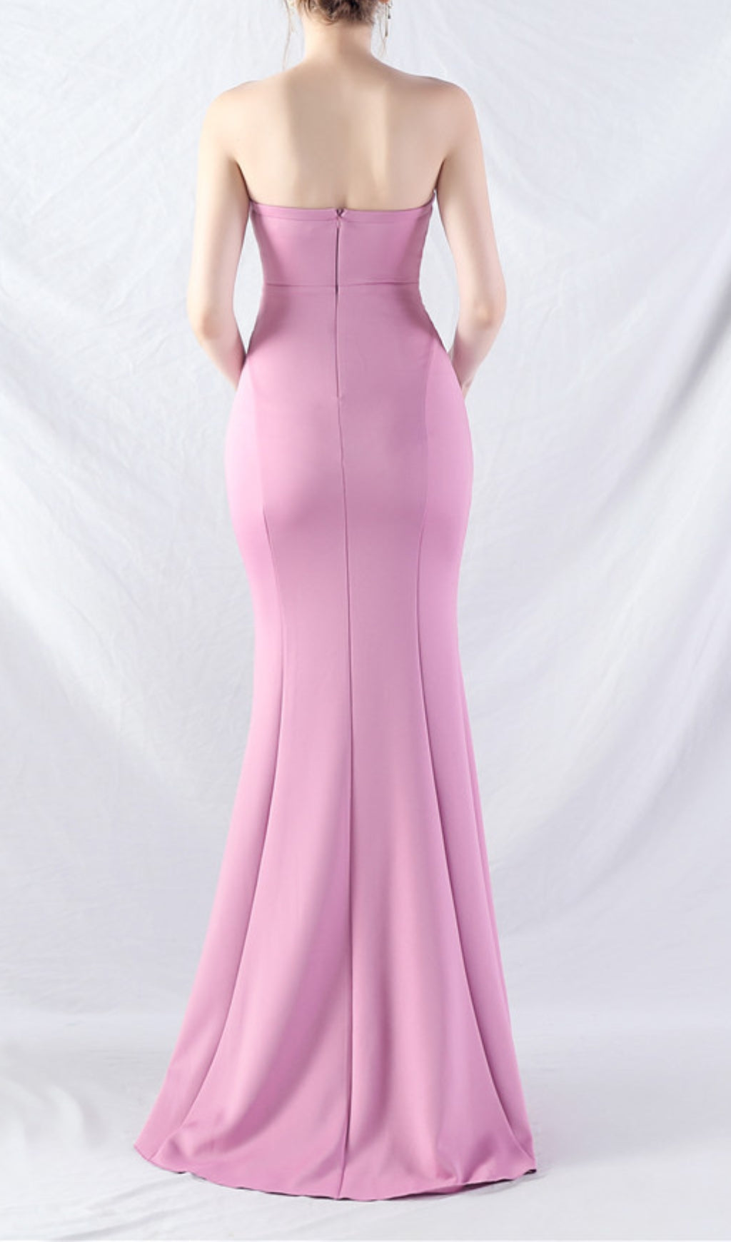 Chrina Lavender Strapless Ruched Mermaid Maxi Gown