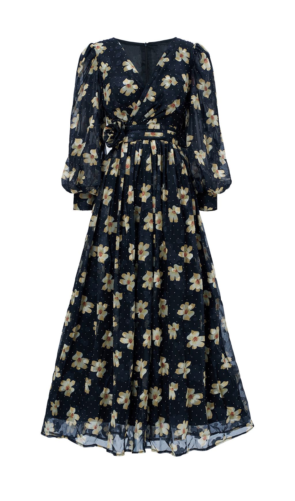 Feodora Romantic Floral Long Sleeve Maxi Dress