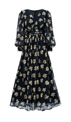 Feodora Romantic Floral Long Sleeve Maxi Dress