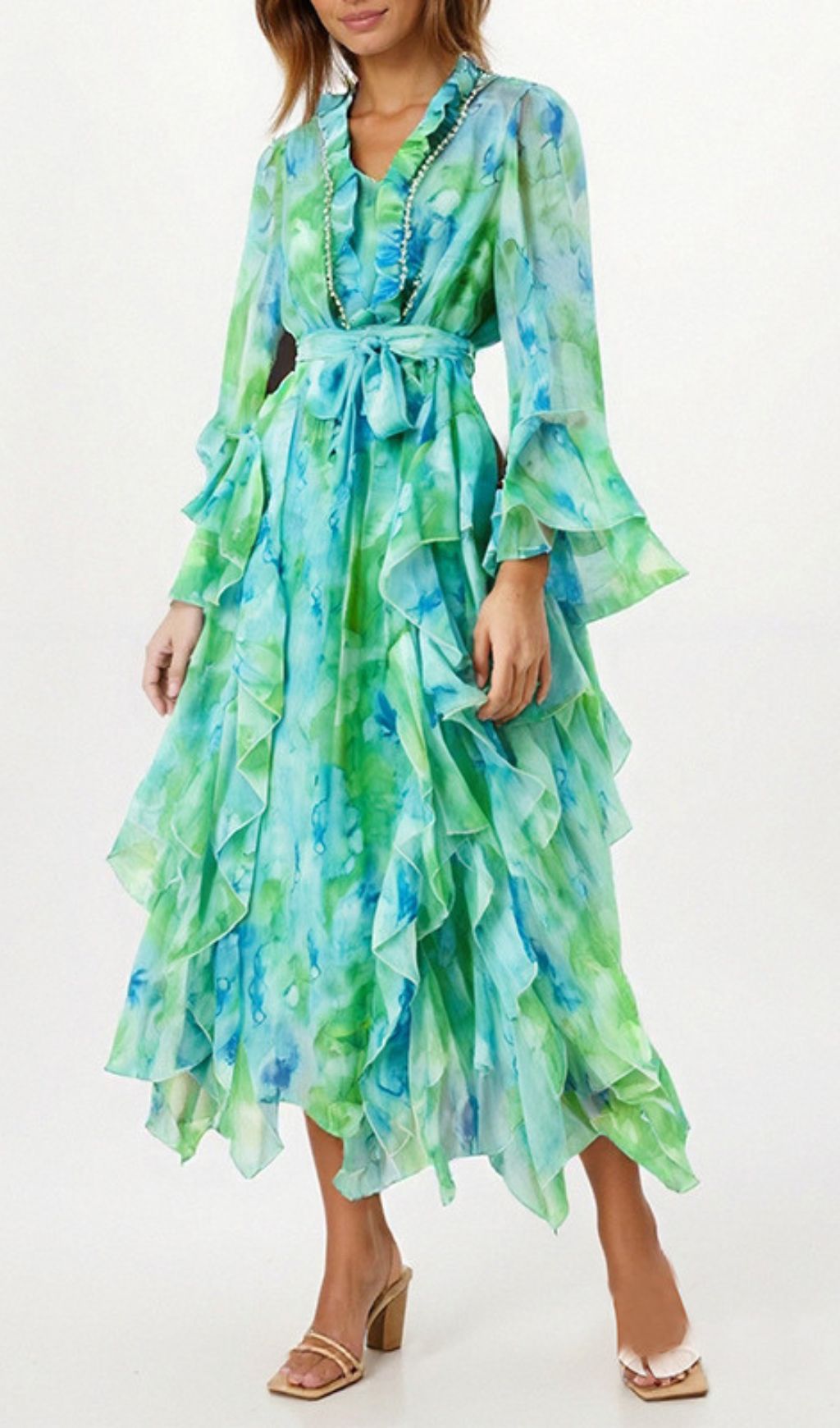 Gillian Bohemian Ruffle Maxi Dress