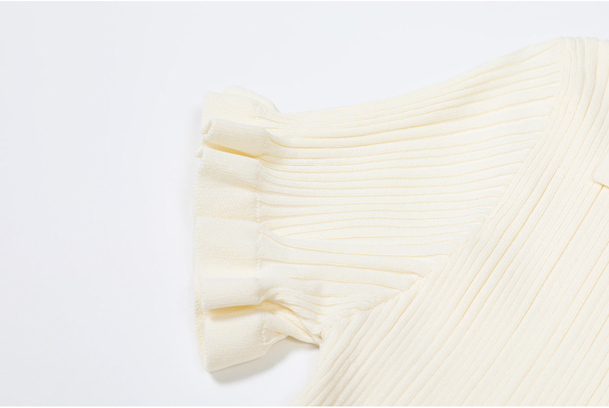 Faye Pink Ribbed Knit Polo Mini Dress