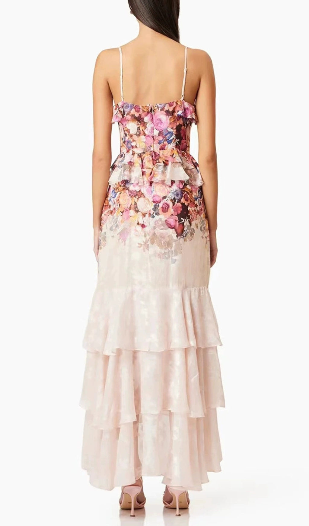 Erling Vibrant Floral Ruffle Maxi Dress