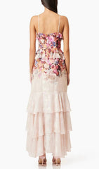 Erling Vibrant Floral Ruffle Maxi Dress