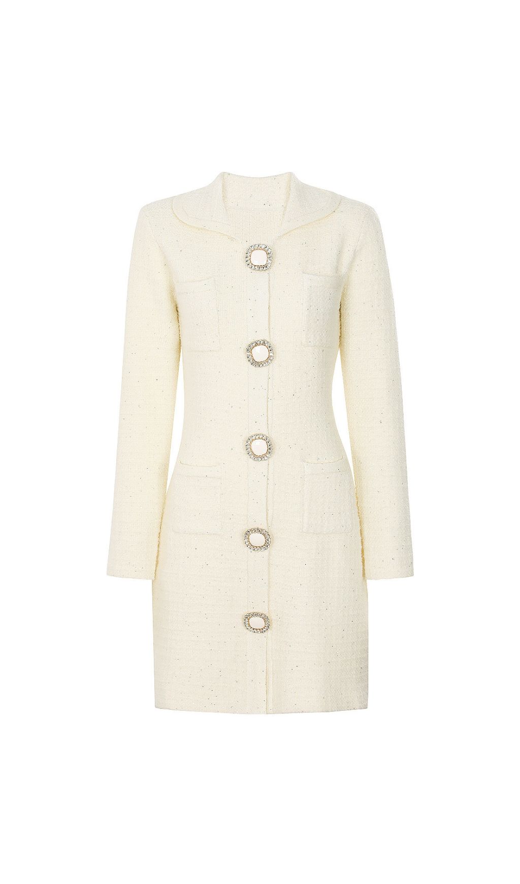 Joanna Luxe Tweed-Inspired Knit Mini Dress