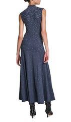 Dazzling Ristrassy Rhinestone Knit Maxi Dress