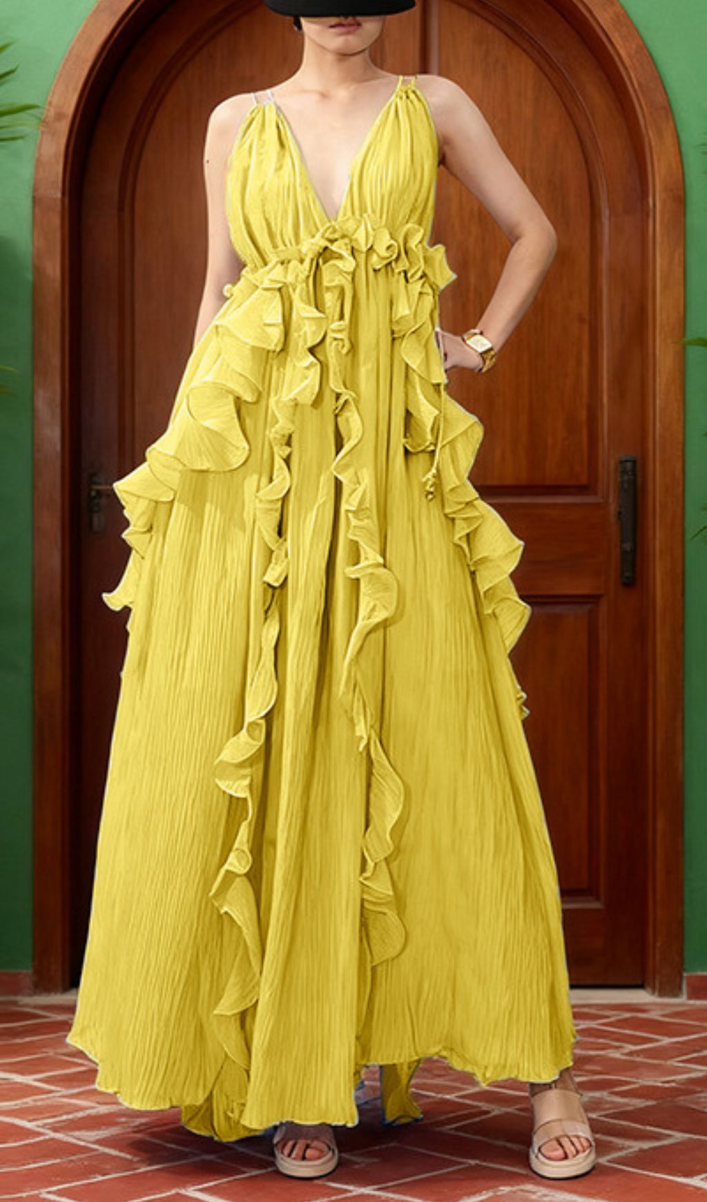 Hokona Effortless Ruffle Maxi Dress