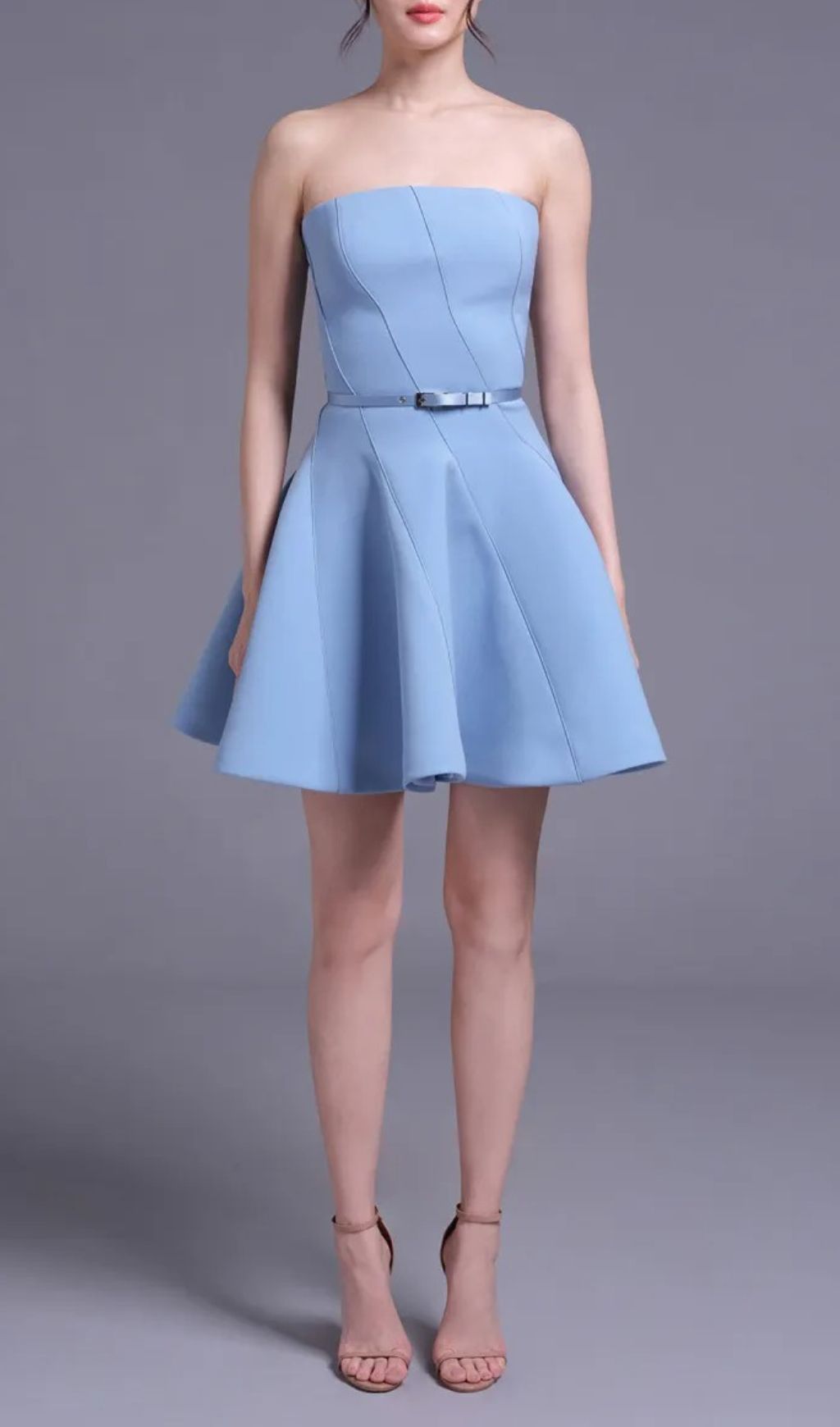 Jayeeta Azure Chic Strapless Mini Dress