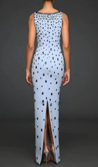 Dazzling Powder Blue Diamante Maxi Gown