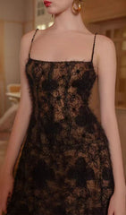 Jora Black Plush Floral Maxi Gown