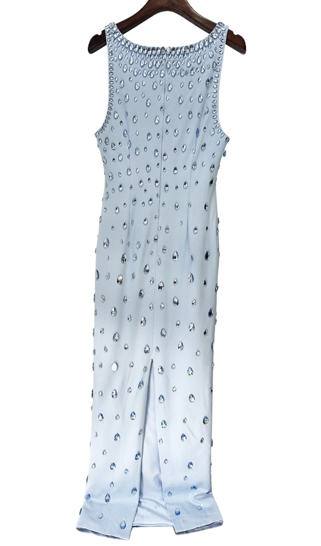 Dazzling Powder Blue Diamante Maxi Gown