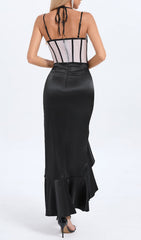 Azuka Elegant Satin Corset Maxi Dress
