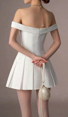 Gertie Chic White Off-Shoulder Mini Dress