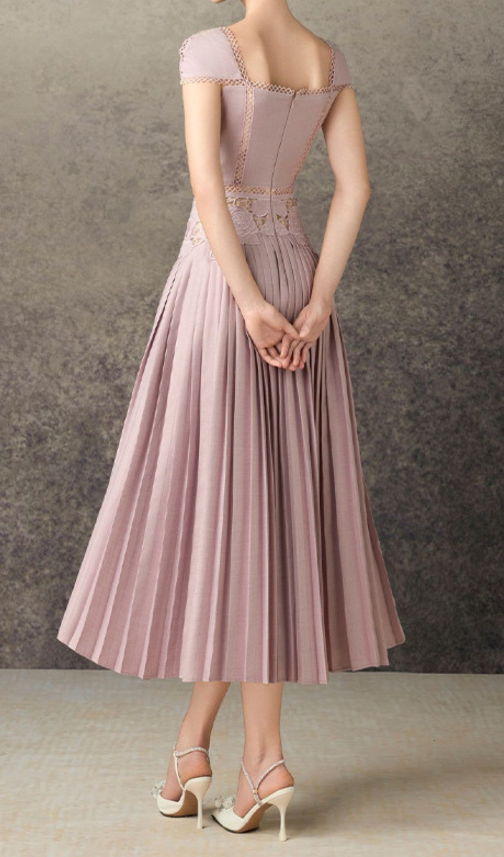 Hilda Romantic Floral Pleated Midi Dress