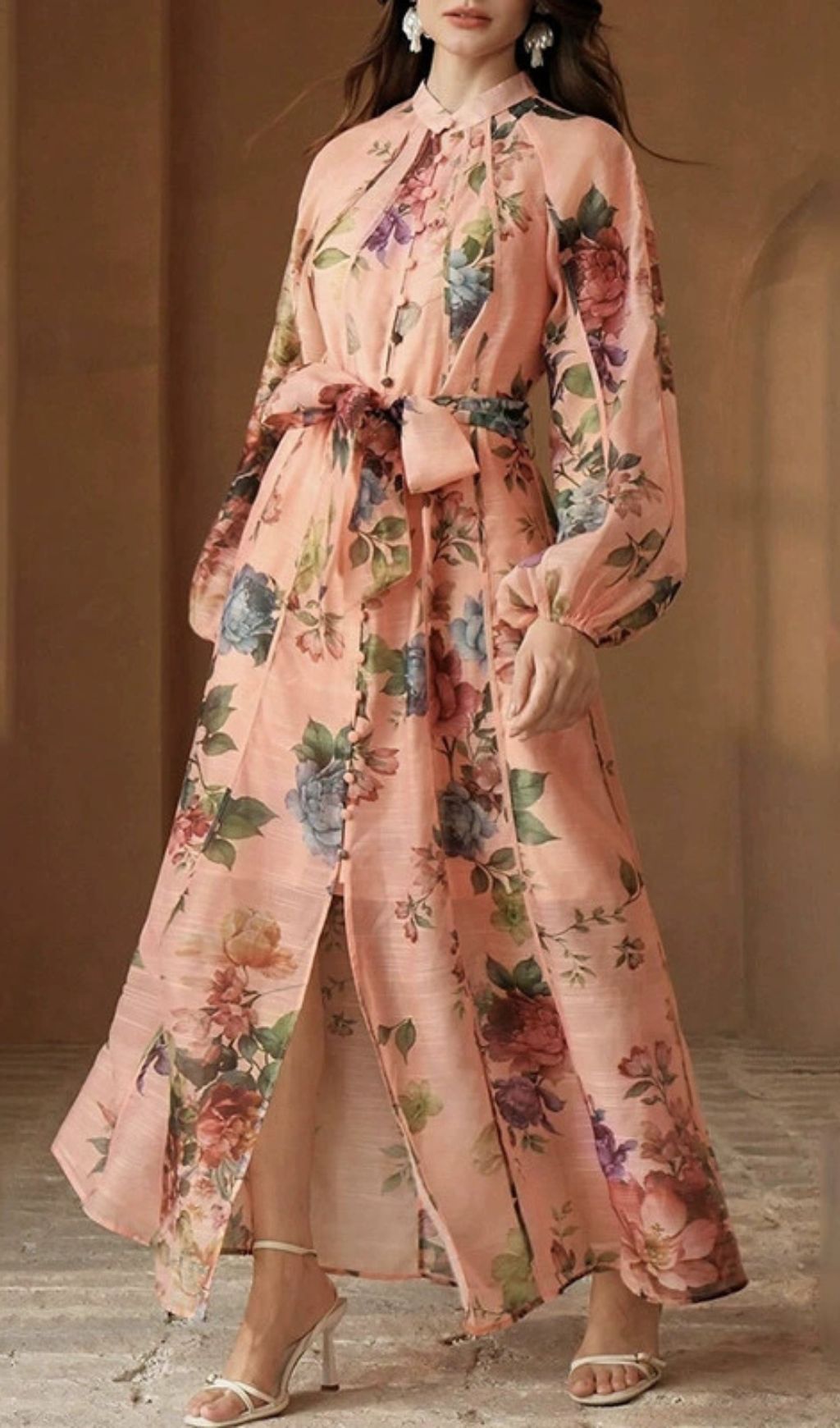 Gilad Floral Print Long Sleeve Maxi Dress