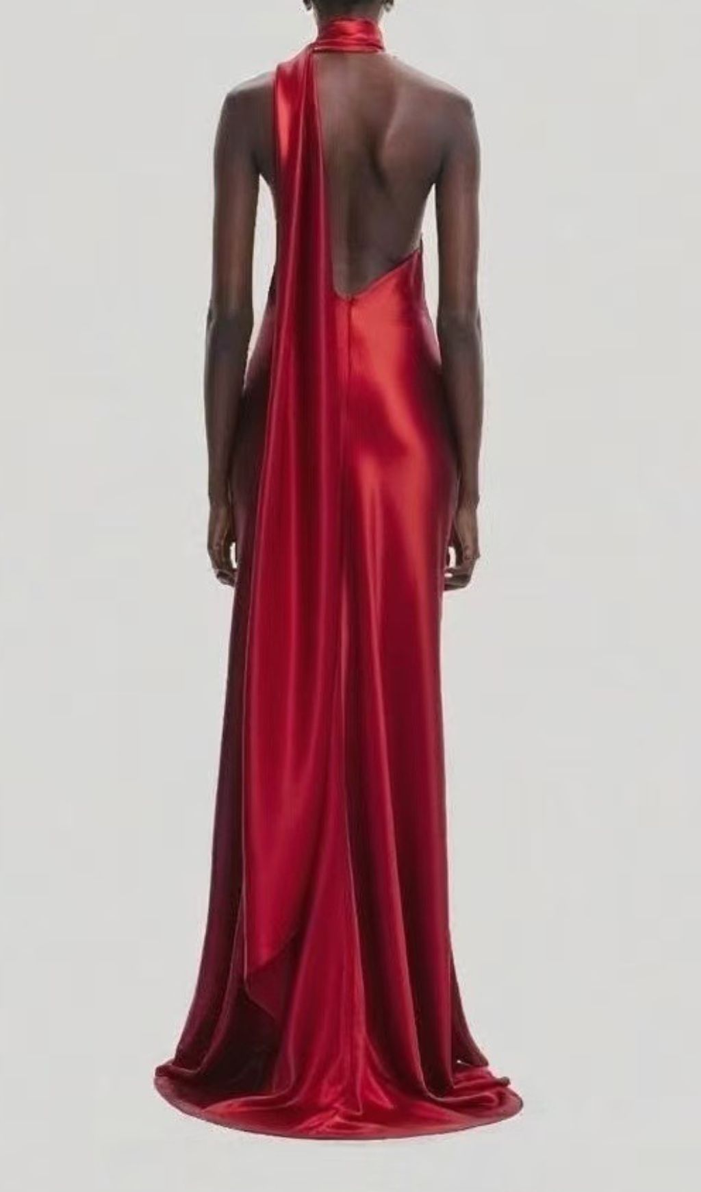 Carmelo Red Rose Halter Maxi Gown