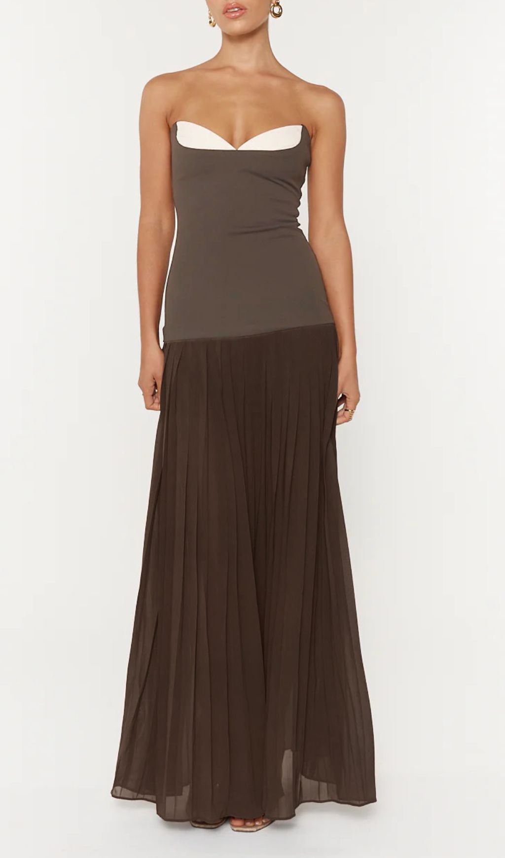 Isoke Strapless Maxi Dress with Contrast Sweetheart Neckline