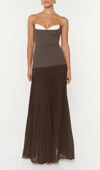 Isoke Strapless Maxi Dress with Contrast Sweetheart Neckline