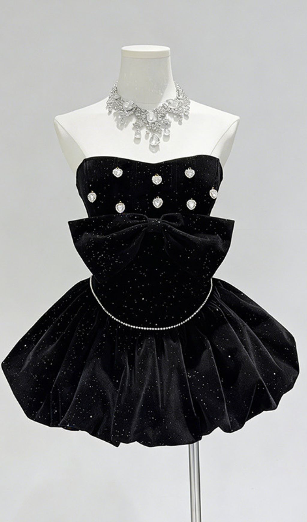 Jioni Glamorous Red Velvet Strapless Mini Dress