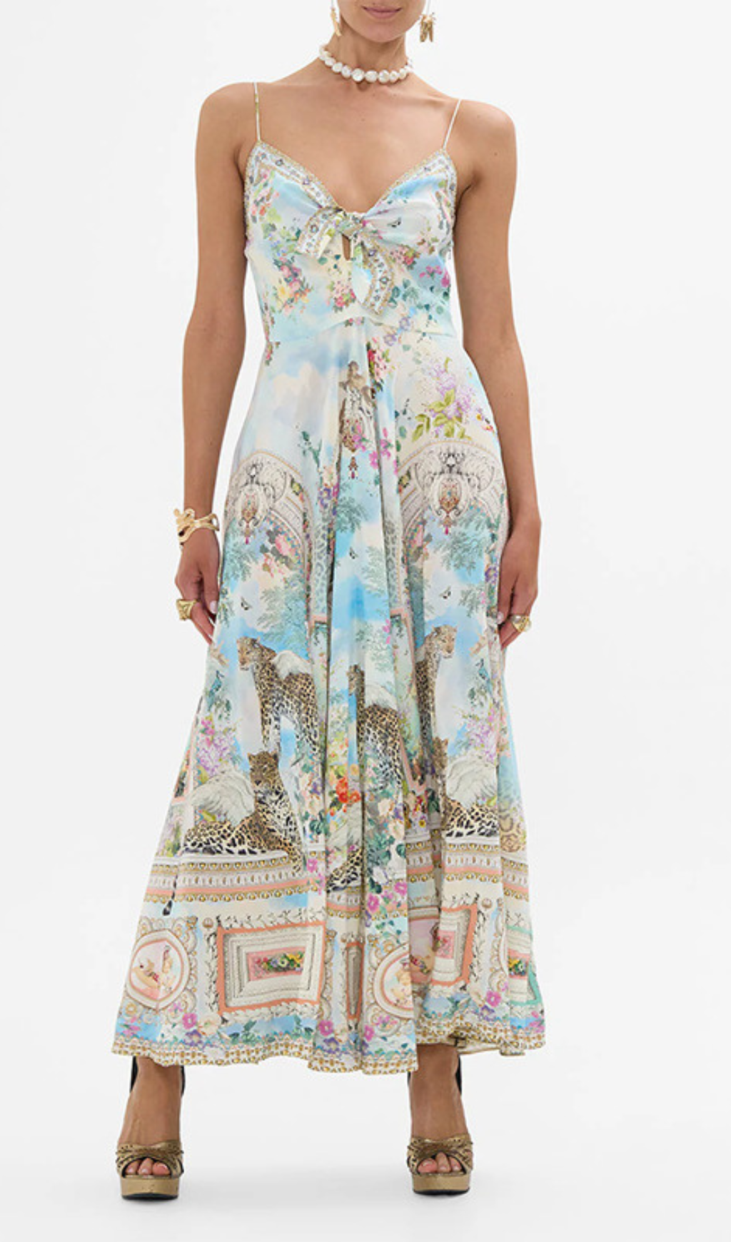 Gaynell Vibrant Printed Strappy Maxi Dress