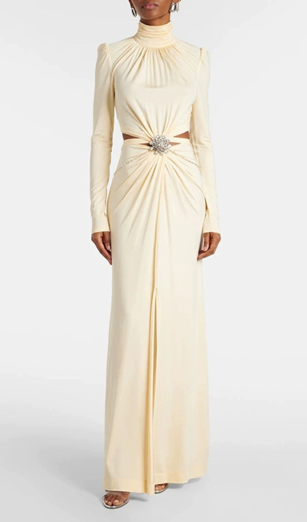 Jovita Glamorous Purple Ruched Cutout Maxi Gown