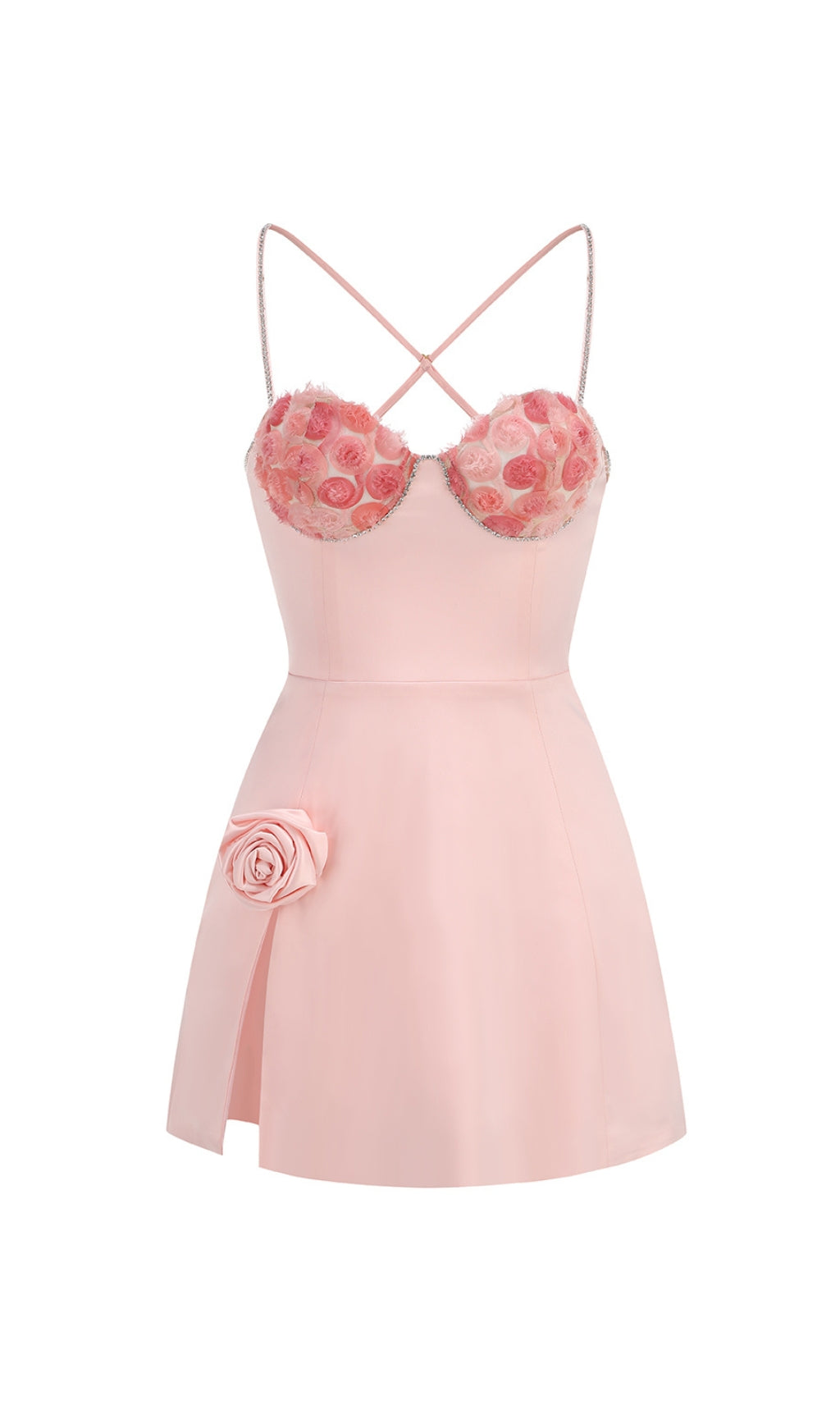Calantha Sparkling Rose Pink Mini Dress