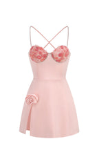Calantha Sparkling Rose Pink Mini Dress