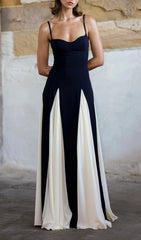 Brynna Black & White Patchwork Maxi Dress