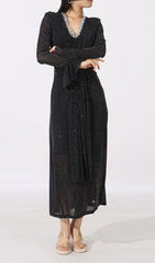 Encarna Black Diamond Shimmer Midi Dress