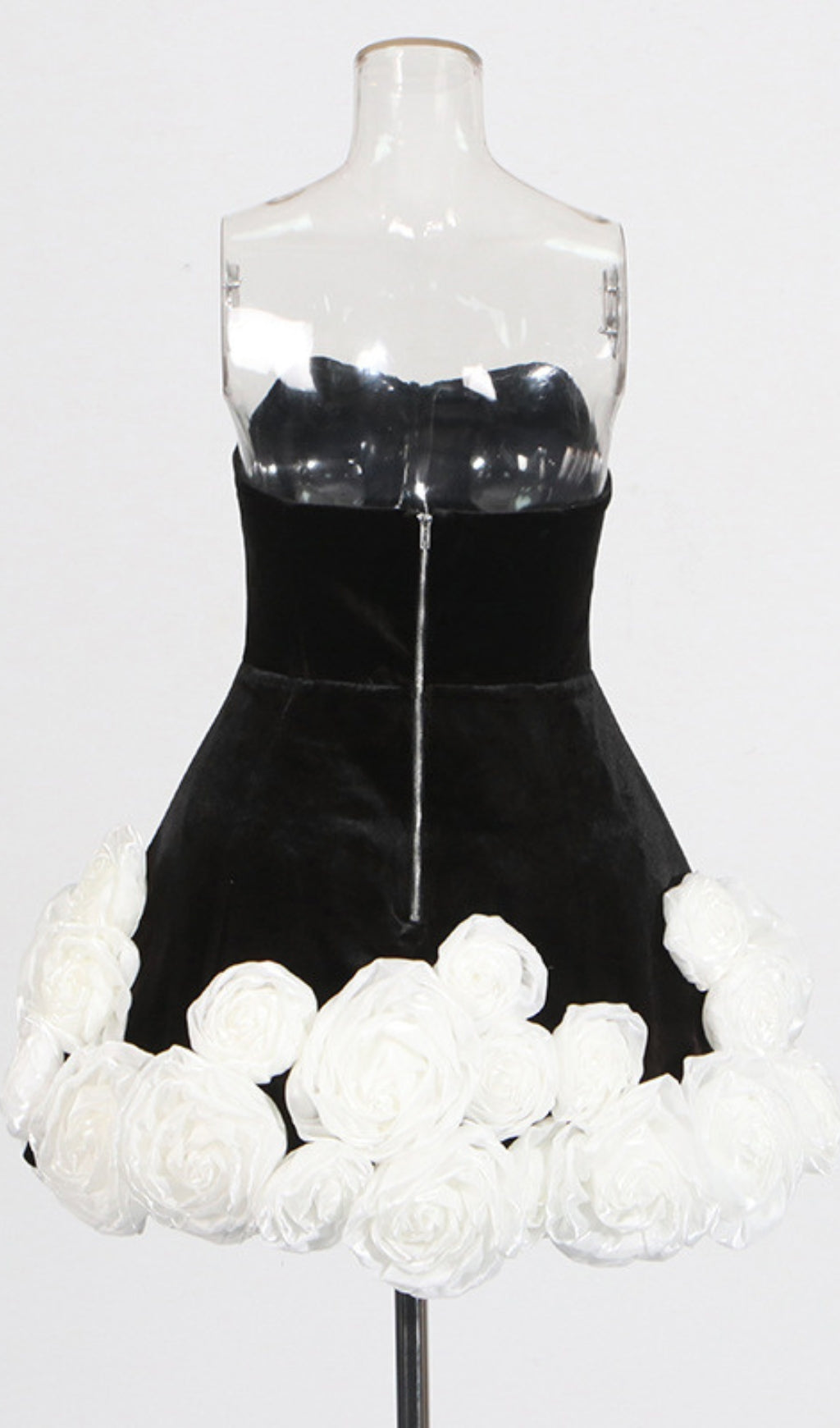 Candie Black Velvet Strapless Mini Dress
