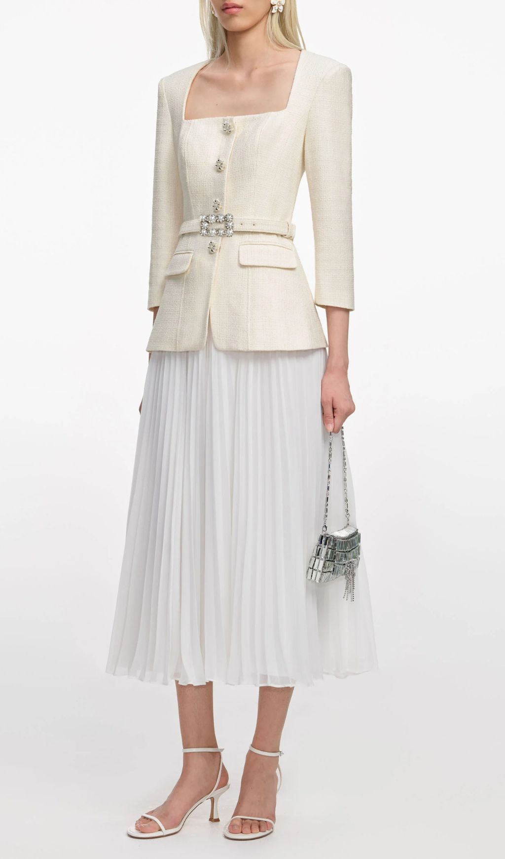 Ilayda Elegant Pleated Midi Dress