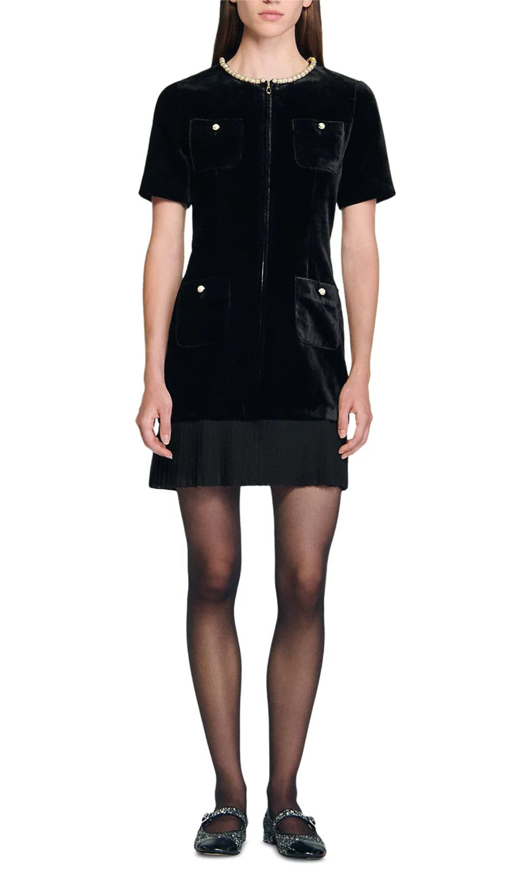 Chic Velvet Mini Dress for Women