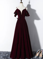 Elegant Velvet Long Bridesmaid Dress