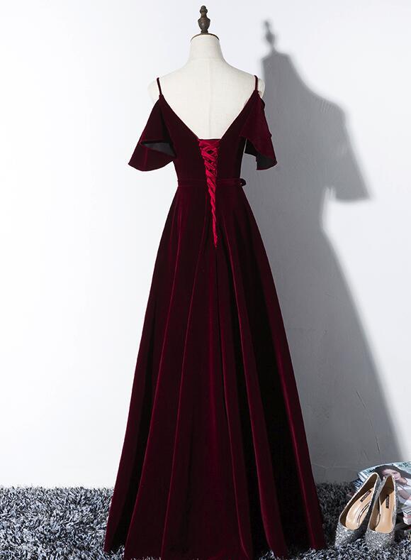 Elegant Velvet Long Bridesmaid Dress