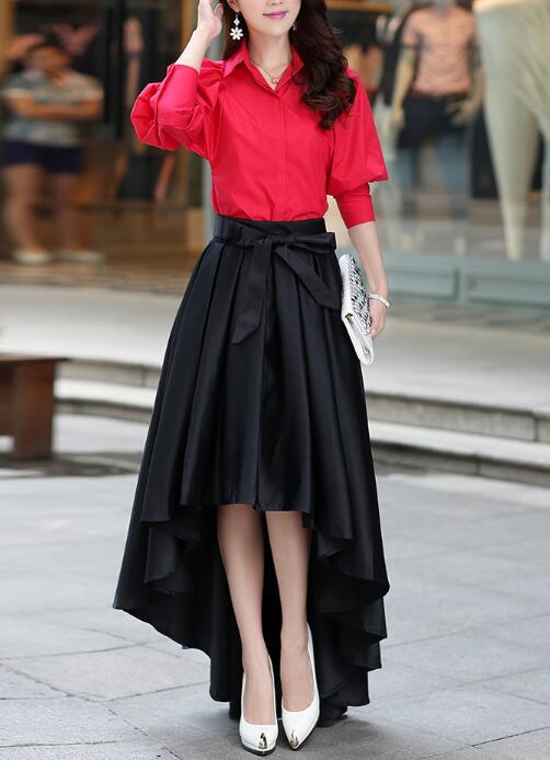 Beautiful Women High Low Skirt With Belt