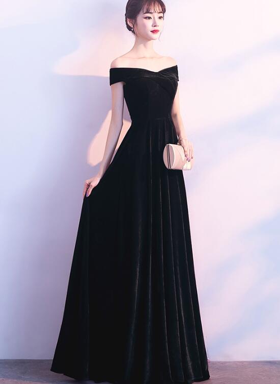 Charming Black Long Bridesmaid Dress