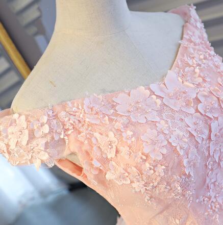 Adorable Pink Tulle Off Shoulder Pink Party Dress