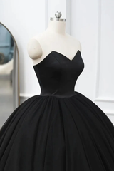 Vestido de fiesta de tul negro con escote en forma de corazón para dulces 16 