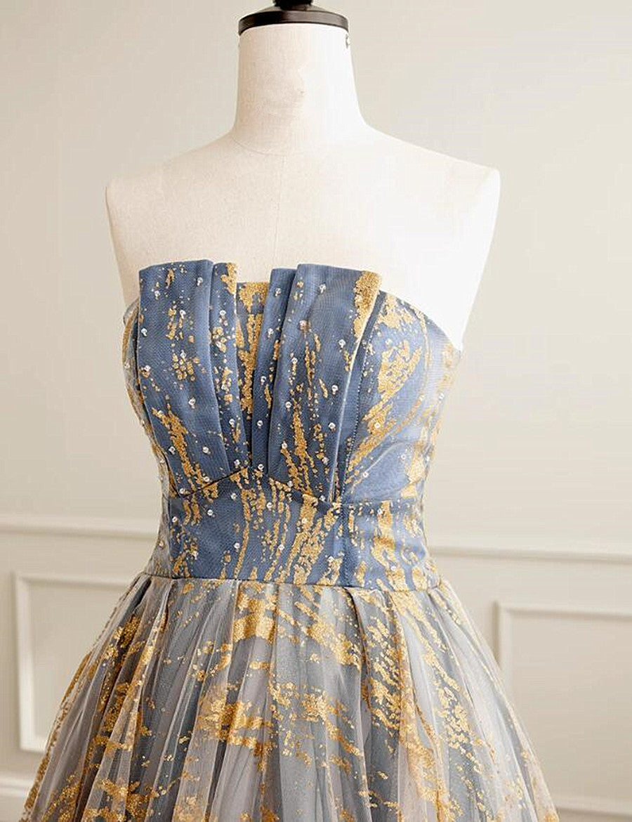 Beautiful A-line Gradient Tulle Long Party Dress